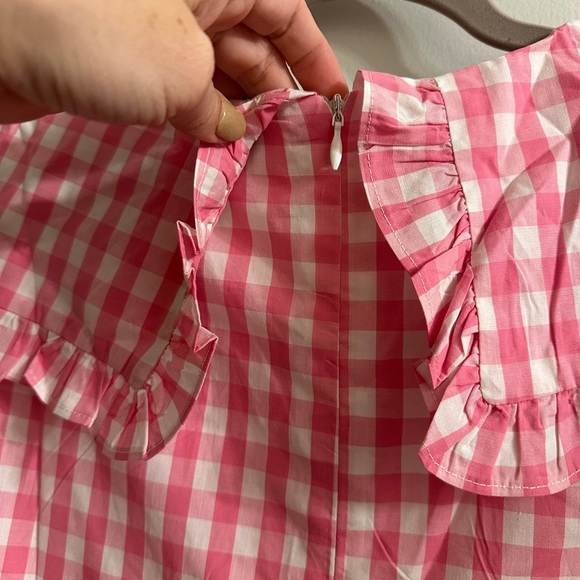 The truffle pink white gingham mini dress small valentines - Picture 4 of 6
